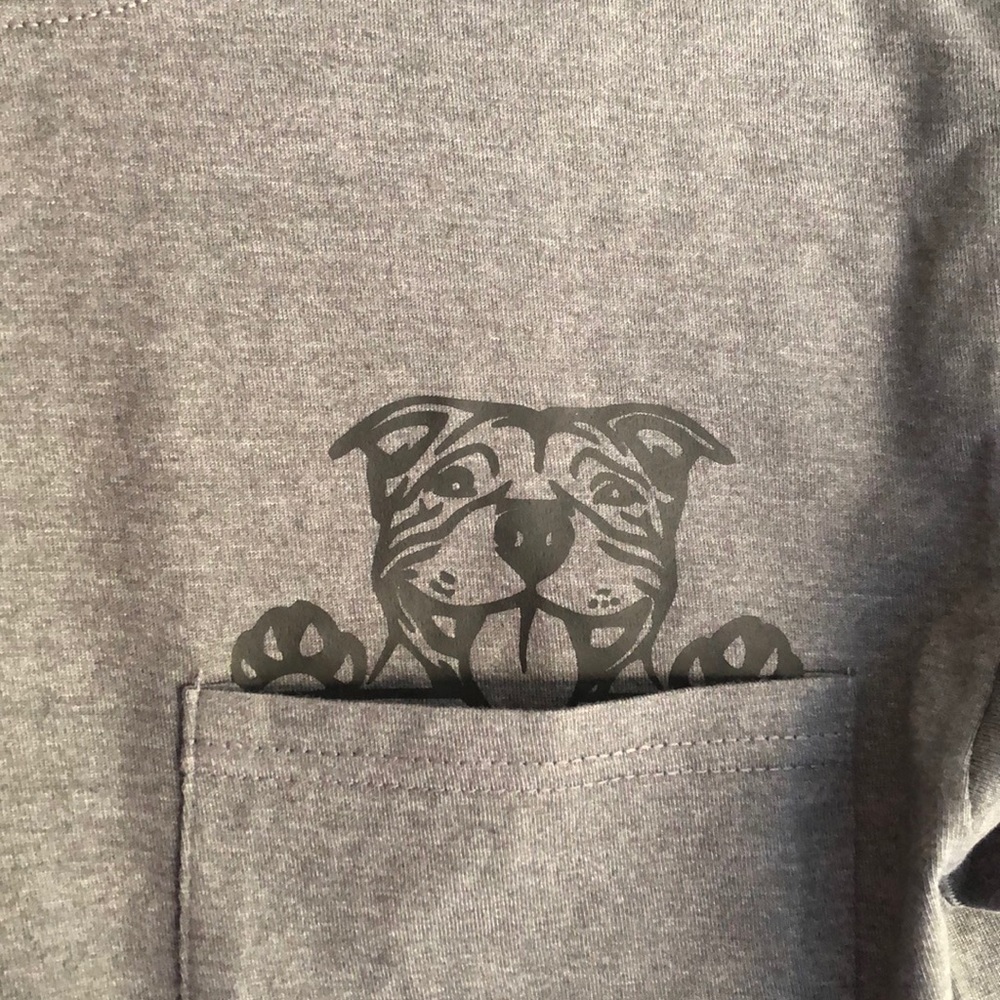 Pit bull in the pocket shirt